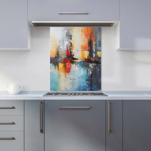 Warren Reed - Designer Reflective Splendour: City In Abstract Kitchen Splashback