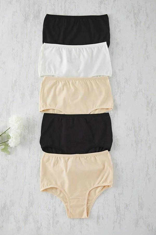 WOVCOR 5-Pack Cotton High-Waisted Hipster Knitted Panties