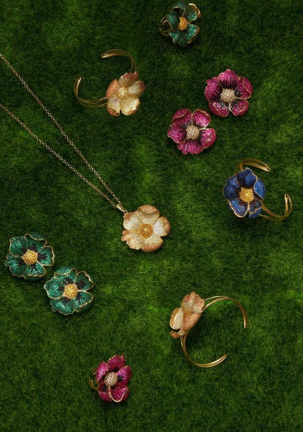 Latelita Poppy Emerald Green Earrings Gold