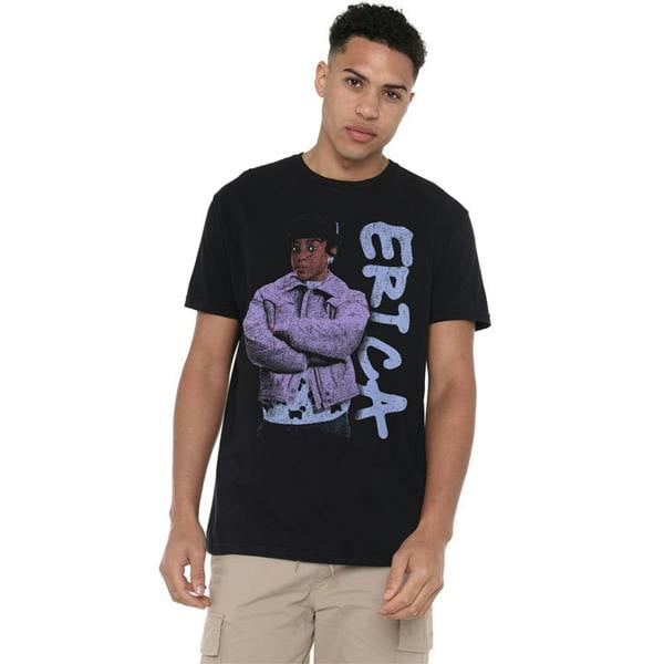 Stranger Things Unisex Adult Erica Neo Homage T-Shirt - Black - 