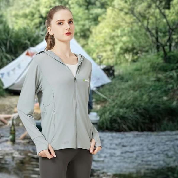 Anniou Raw Yarn Hooded Sun Protection Jacket