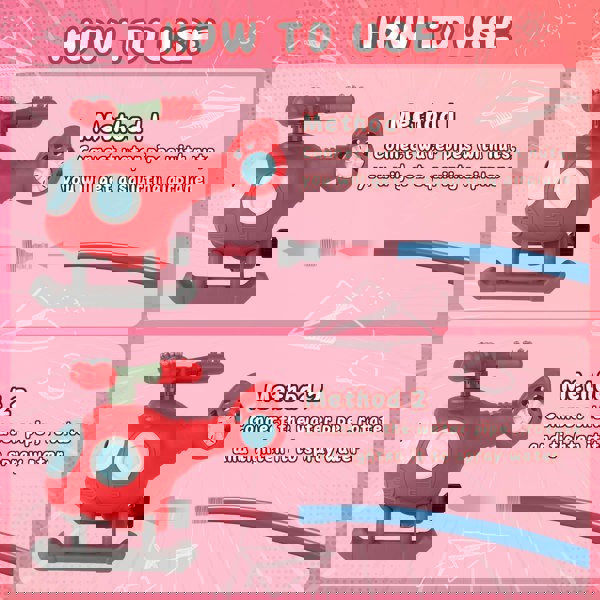 deAO Toys Baseball Play Set with Sprinkler and Helicopter Outdoor Water Spray Toy for Kids, Includes Tee Ball Set with 4 Balls