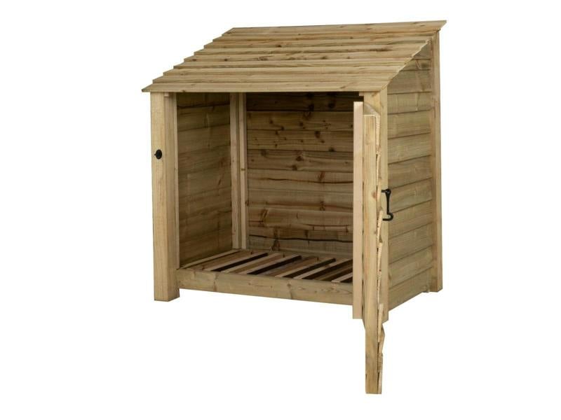 Arbor Garden Solutions Wooden Log Store with Door W-119cm, H-126cm Or 180cm, D-88cm