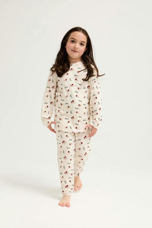 Pretty You London Little You Bamboo Novelty Pyjama Set in Robin Print