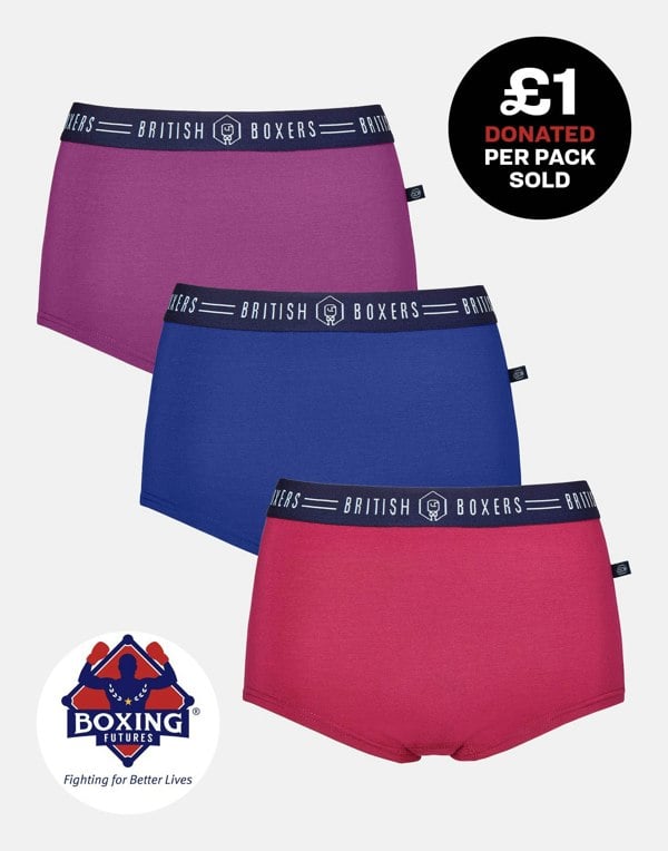 British Boxers Three-pack Hipster Boxer Briefs – Sloe Gin