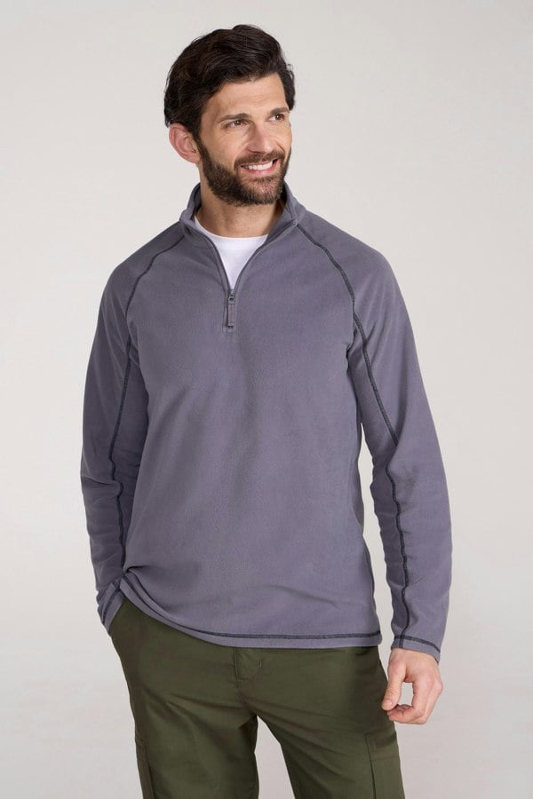 Mountain Warehouse Mens Ashbourne II Half Zip Fleece Top - Charcoal