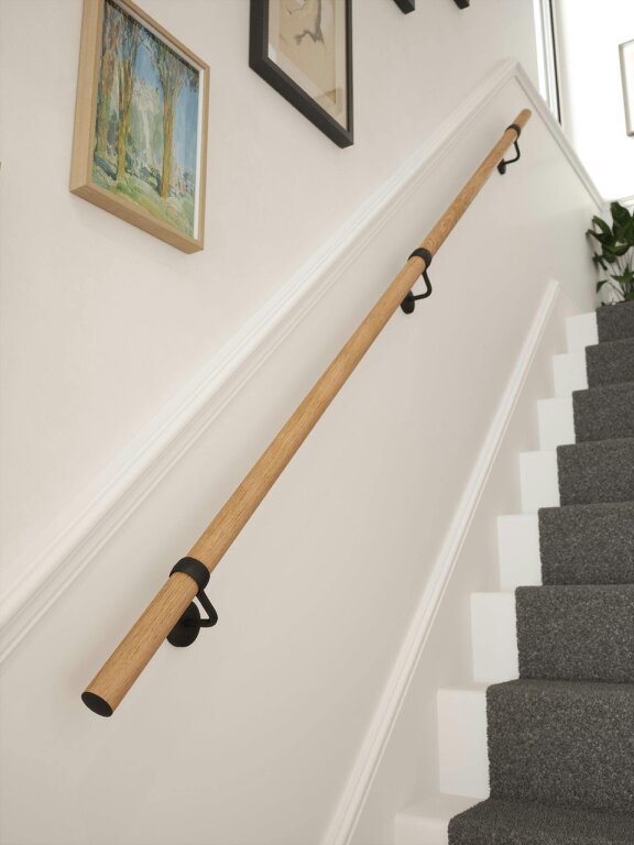 Handrails Direct Stoneleigh Red Oak Straight Flight Handrail
