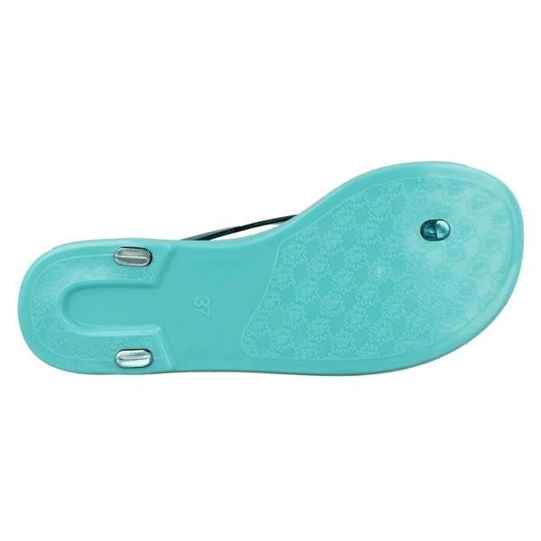Spot On Ladies Spot On Flat Metallic Toe Post Jelly Sandals