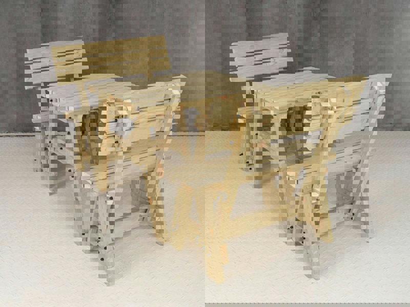 Victoria Picnic Table Benches and Set With Backrest - Wooden Outdoor Dining Set for Gardens and Patios