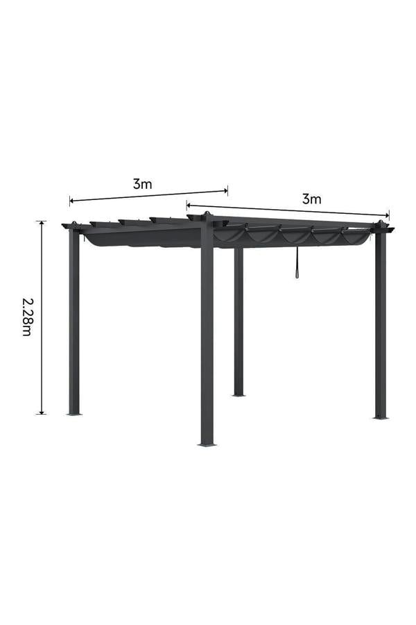 Living and Home 10x10ft Grey Outdoor Aluminum Pergola for Patio Deck