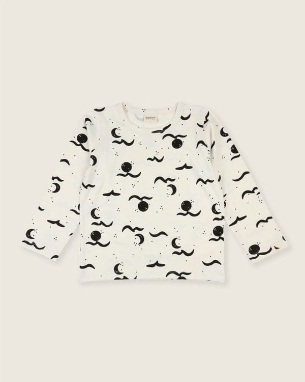 organic cotton Cream Moon Wave Print Top - image 2