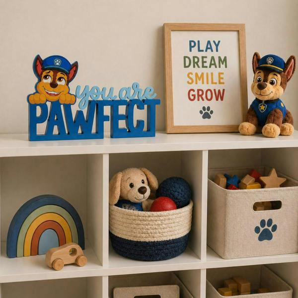 Widdop & Co Paw Patrol Chase "You are Pawfect" Mantle Plaque Blue