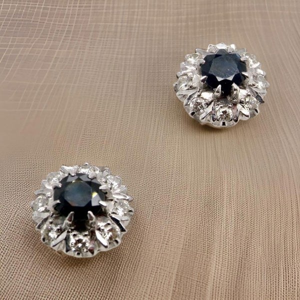 Vintage Tom An impressive pair of sapphire and diamond earrings