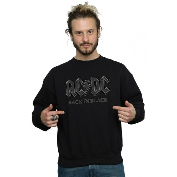 AC/DC Mens Back In Black Sweatshirt - Black