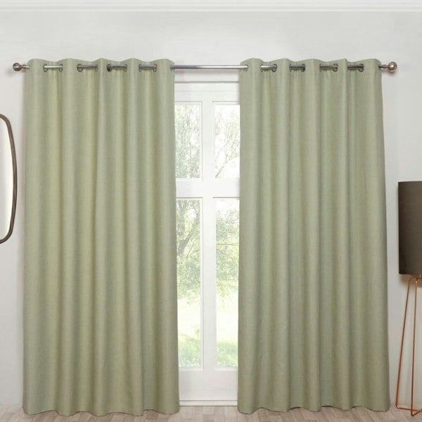 Sundour Cosmos Green Eyelet Ready Made Eyelet Curtains