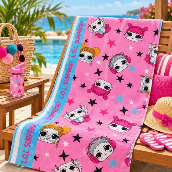 LOL Surprise L.O.L. Surprise! Girls Beach Bath Towel 70 x 140 cm Pink