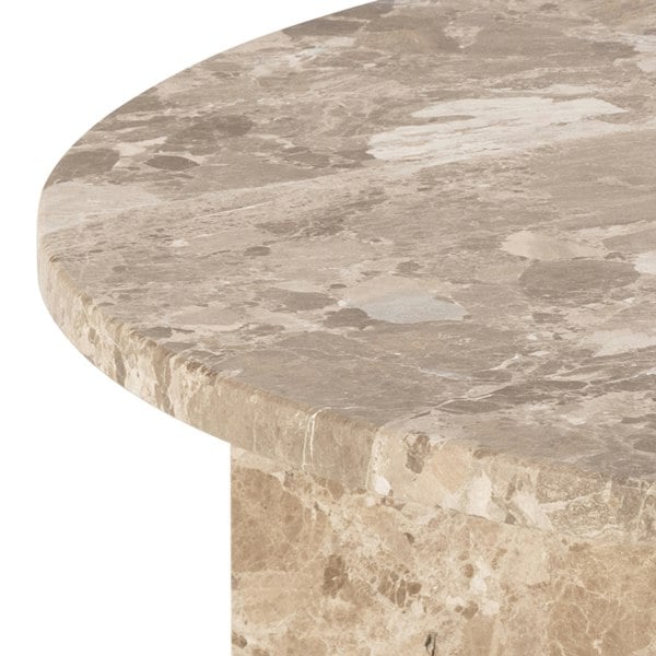 Furniture To Go Vega Round Coffee Table with Brown Marble Top 90cm