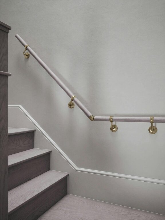 Handrails Direct Pattingham Grey Wood Quarter Landing Handrail