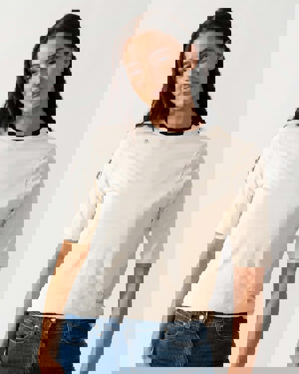 Calvin Klein Viscose Rib Detail Womens Tee