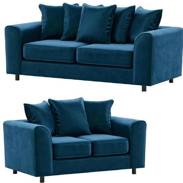 Furnishings For Less Brooklyn Full Foam Plush Velvet Sofa Suite