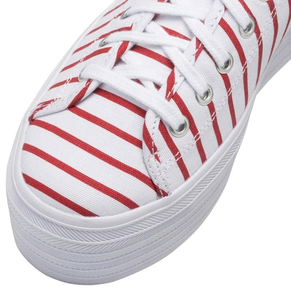 Keds Women's Triple Up Breton Stripe Canvas Shoes, White&Red