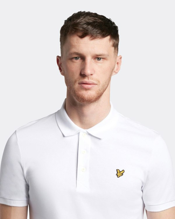 Lyle & Scott Lyle Scott Brand Chest Logo White Polo Shirt