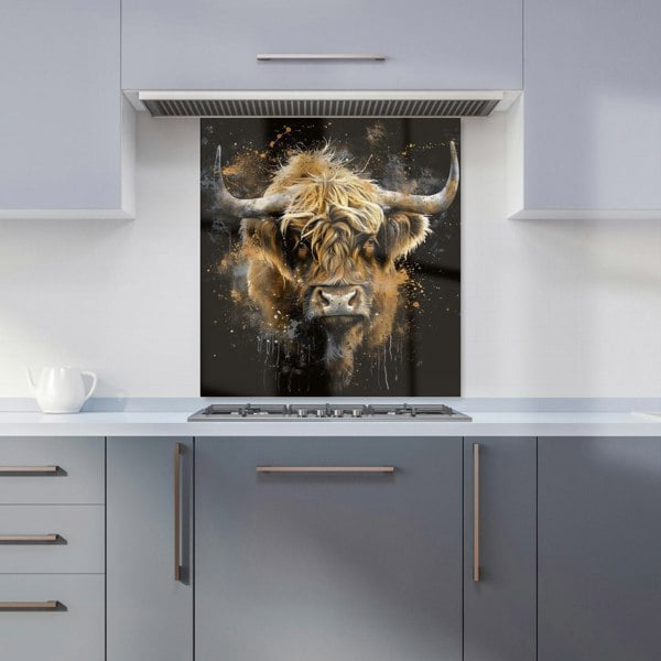 Warren Reed - Designer Bronze Splashart Highland Cow Kitchen Splashback