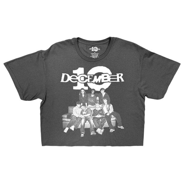 December 10 Group Shot White Logo Crop Top