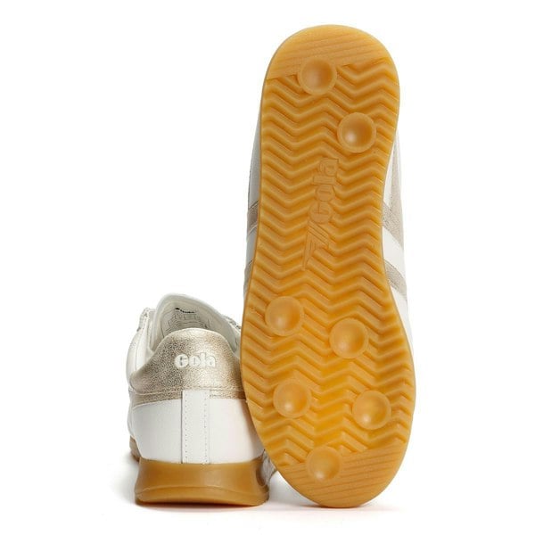 Gola Stadium Leather Women's White/Gold Trainers
