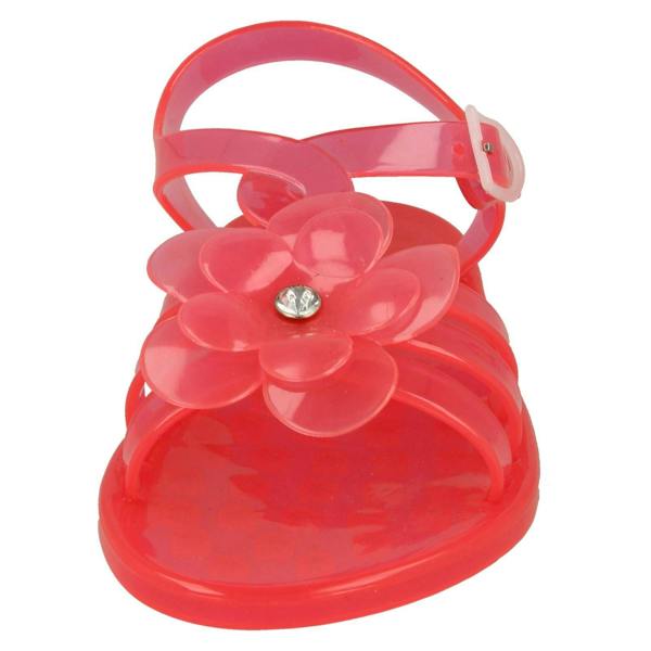 Spot On Girls Spot On Flat Strappy T Bar Flower Trim Sandal