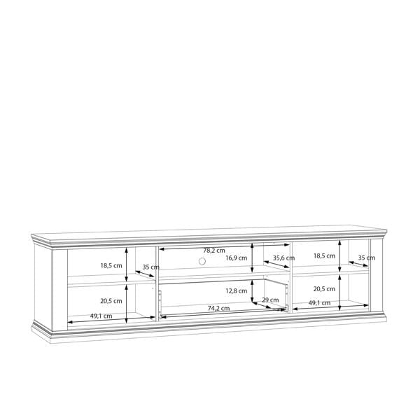 Furniture To Go Pontypool Wide TV Unit with 2 Doors, Drawer & Open Shelf in White and Riva Oak