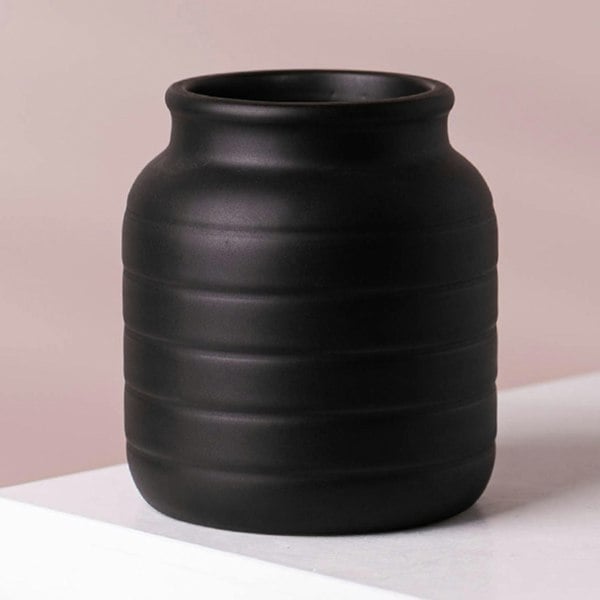 Leaf Black Vase Planter 13 x 13 x 14cm