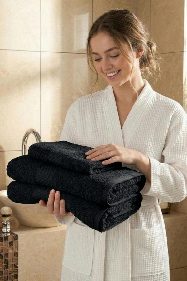 Dyzi Supersoft Absorbent Egyptian Cotton Bathroom Towels 550GSM