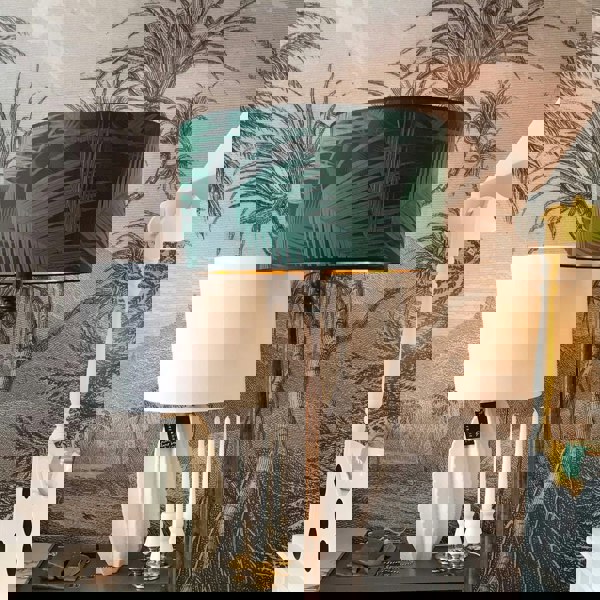 Cole & Sons Palm jungle and gold lined lampshade