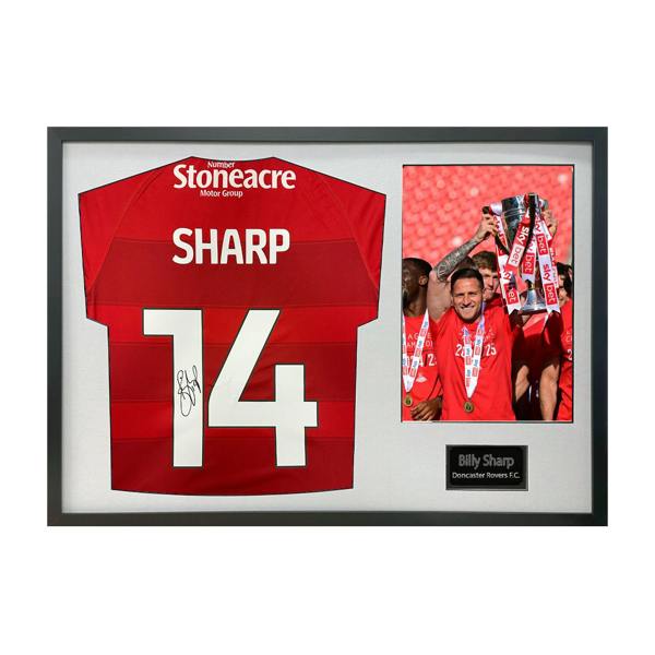 Billy Sharp Signed Doncaster Rovers Shirt Classic Frame