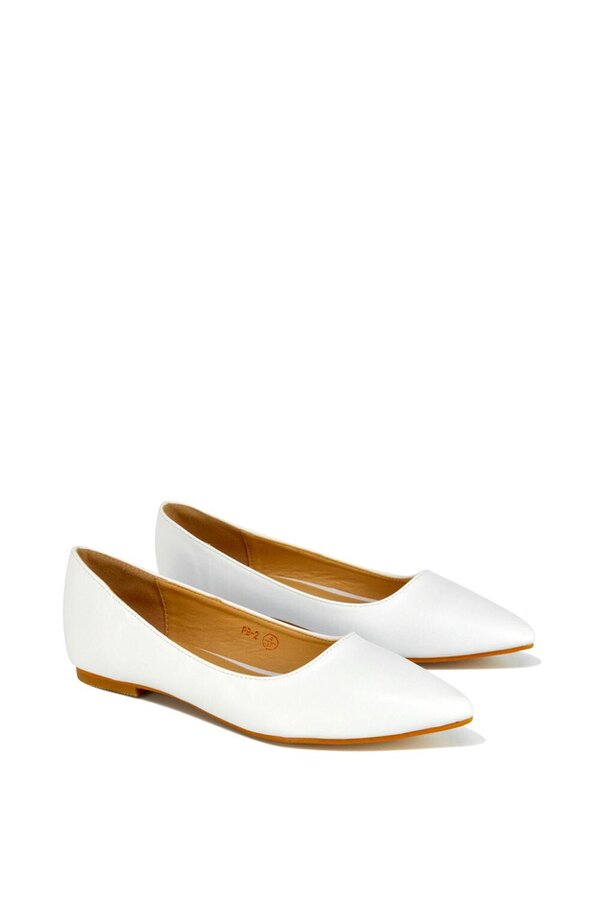 XY LONDON Pointed Toe Low Heel Bridal Ballerina Pump Shoes