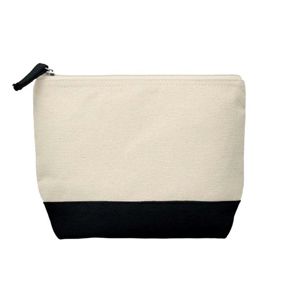 MidOcean Kleuren Cotton Cosmetic Bag - Black/Beige - 