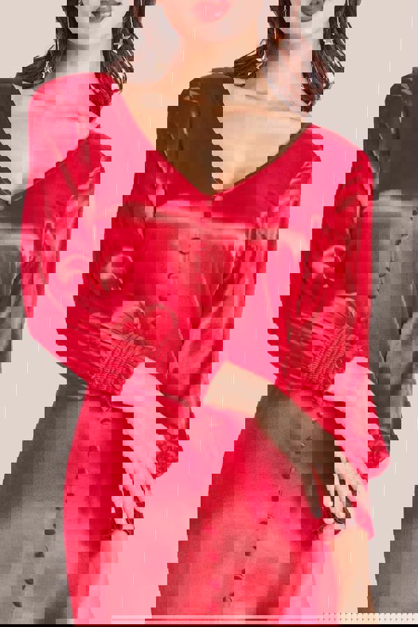 Satin Viscose Front Split Maxi - Red DR3862