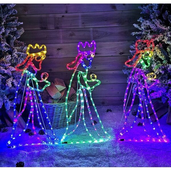 Samuel Alexander 70cm 360 LED Multicoloured Indoor Outdoor Christmas Nativity Three Wise Men Silhouette Rope Light