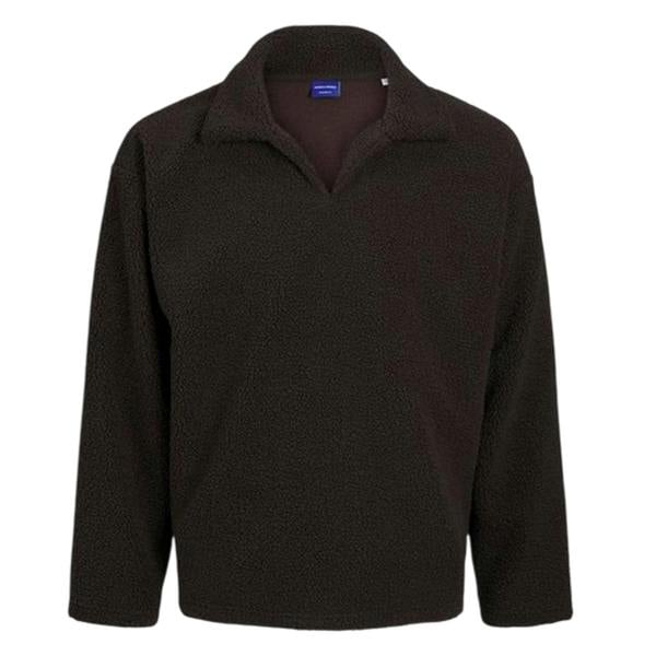 Jack And Jones Mens Teddy Fleece Long-Sleeved Sweatshirt - Chocolate - 