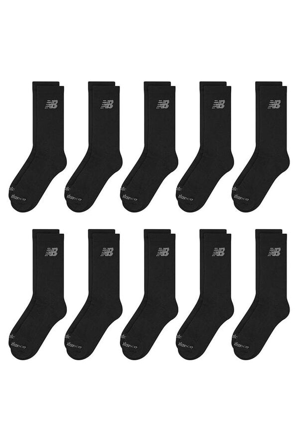 New Balance 10-Pack Cushioned Crew Socks - Black