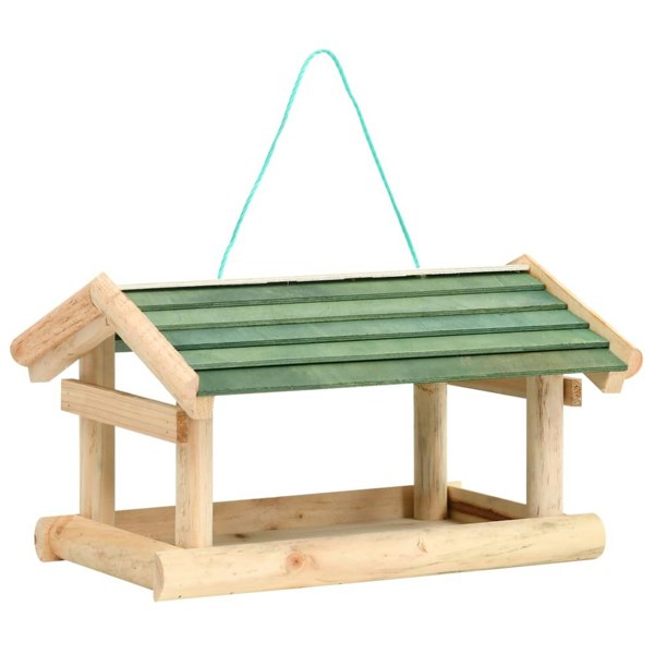 Berkfield Bird Feeder Solid Wood 35x29.5x21 cm