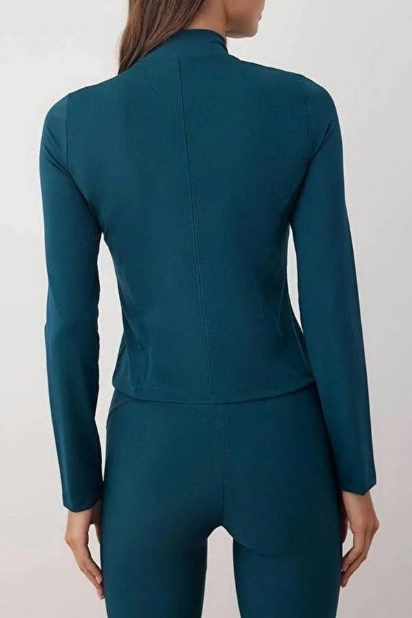 WOVCOR Zip-up Stand Collar Knitted Sports Jacket