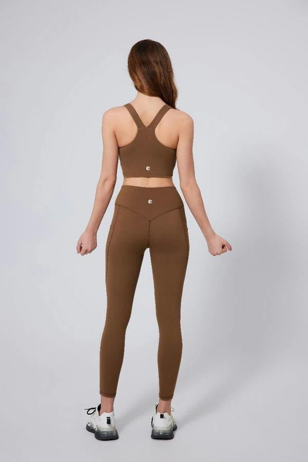 Anniou High-Waist Butt Lift Yoga Leggings - Brown