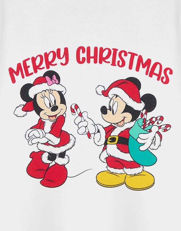 Disney Girls White Candy Cane Merry Christmas Short Sleeved T-Shirt