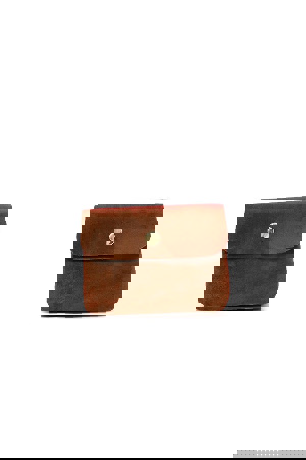 Pluspup Compact Snap Button Slim Fit Italian Genuine Suede Purse