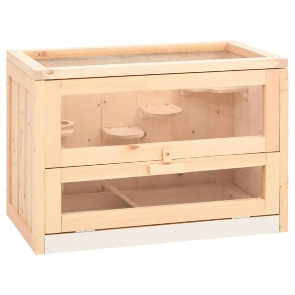 Berkfield Hamster Cage 60x35.5x42 cm Solid Wood Fir
