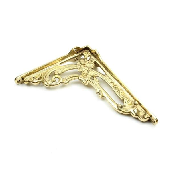 Pair of Antique Brass Victorian Flower Shelf Brackets - 150mm x 200mm