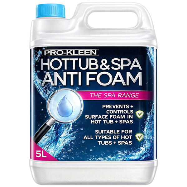 ProKleen Pro-Kleen Hot Tub & Spa Anti Foam for All Hot Tubs & Spas-Easy to Use 5L, Clear (5 Litres)