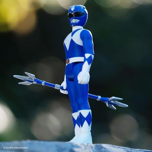 Re Action Figure Super 7 Blue Ranger Mighty Morphin Power Rangers 3.75 Inch Re Action Super7